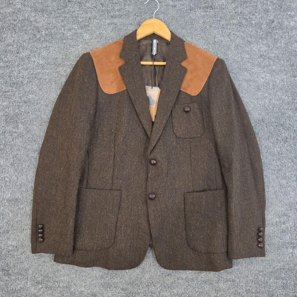 PJ Paul Jones Blazer Men Medium British Wool Blend Patchwork Tweed Sport Coat